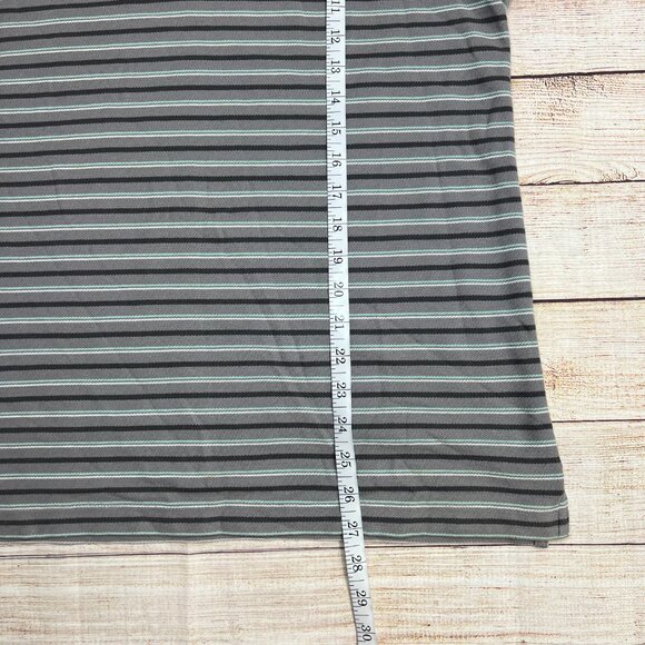 Patagonia Organic Cotton Polo Shirt Gray Striped Short Sleeve Mens Medium - Picture 4 of 11
